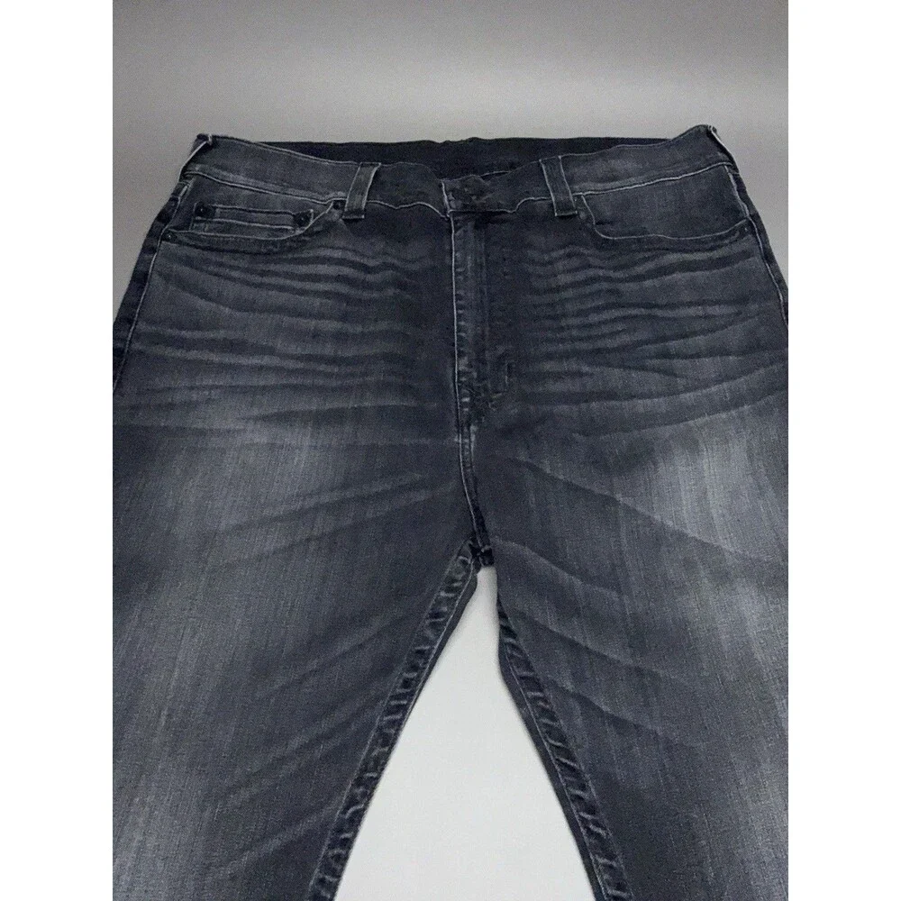 True Religion Marco Relaxed Taper Mens Black Denim Jeans 38x32